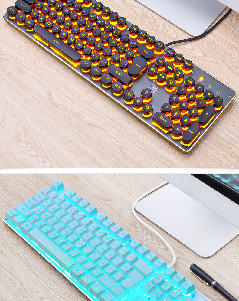 Wired Gaming Retro Luminous Keyboard: Elevate Your Gaming Experience