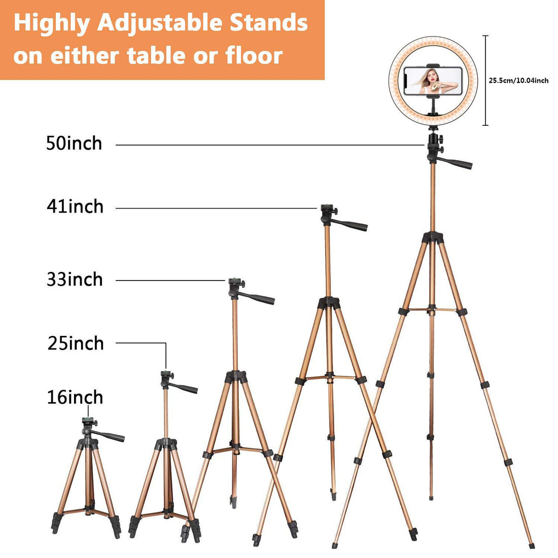 Compatible with Apple desktop ring light tripod