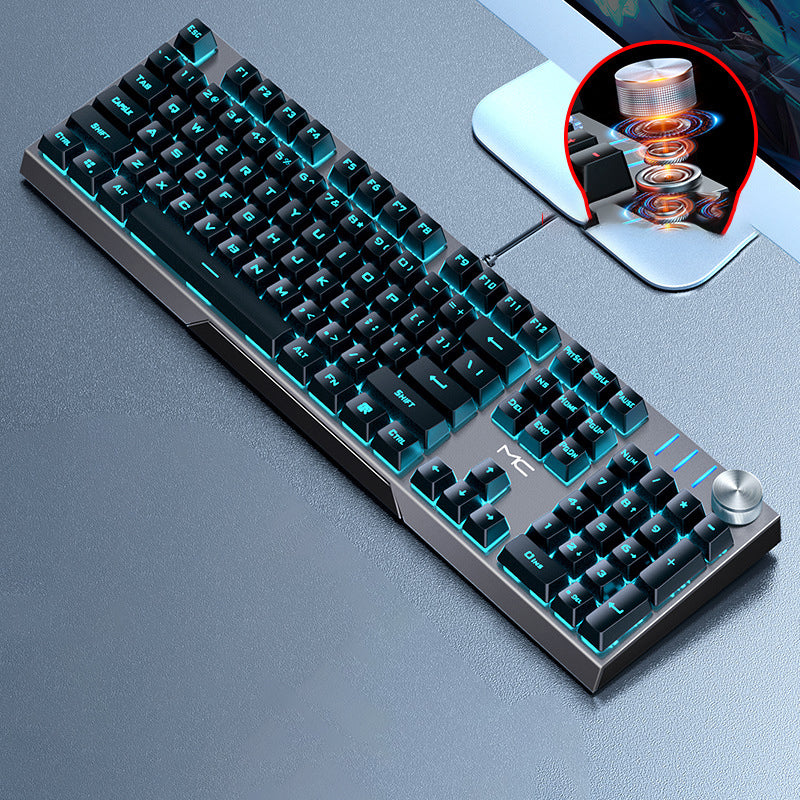 Mechanical Green Black Axis Computer Wired Keyboard