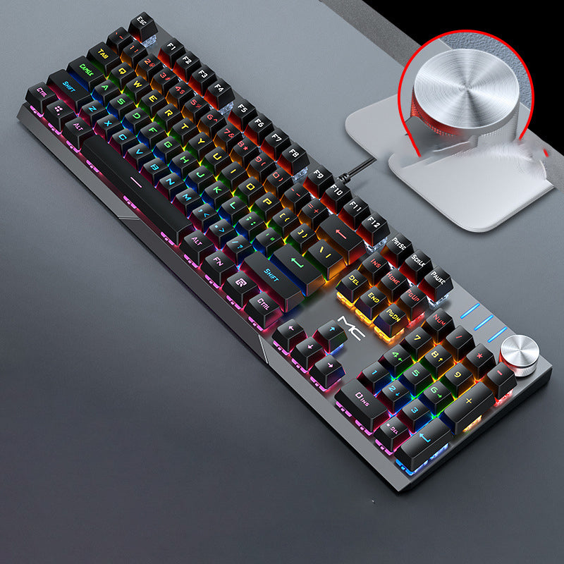 Mechanical Green Black Axis Computer Wired Keyboard
