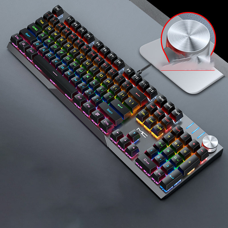 Mechanical Green Black Axis Computer Wired Keyboard