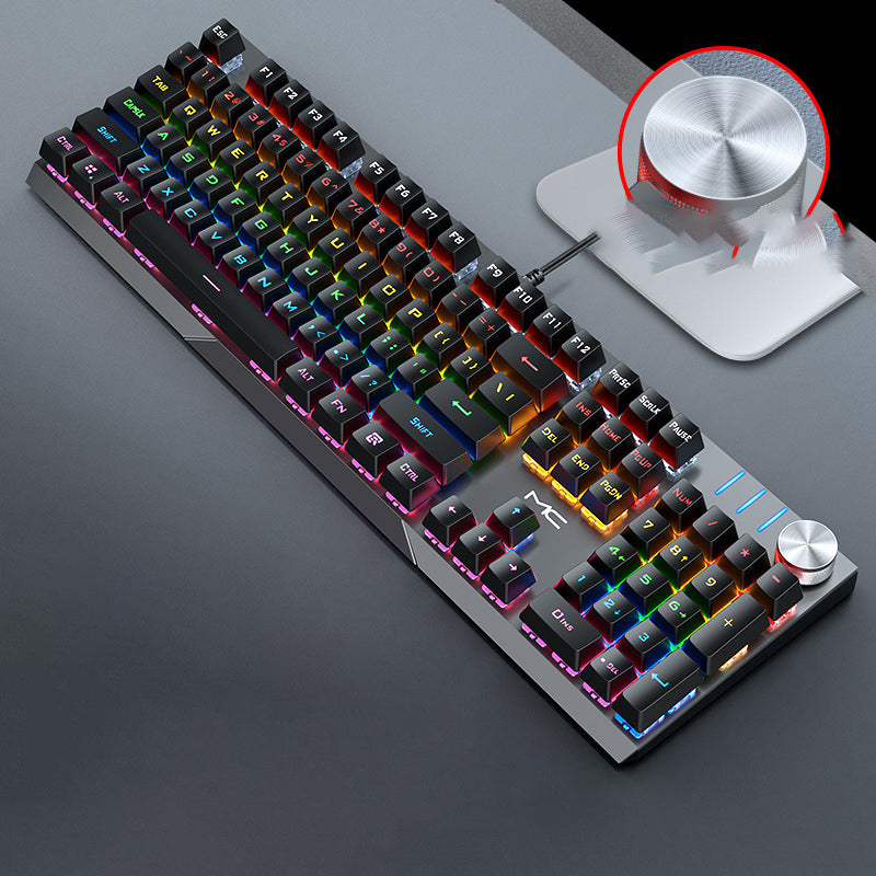 Mechanical Green Black Axis Computer Wired Keyboard