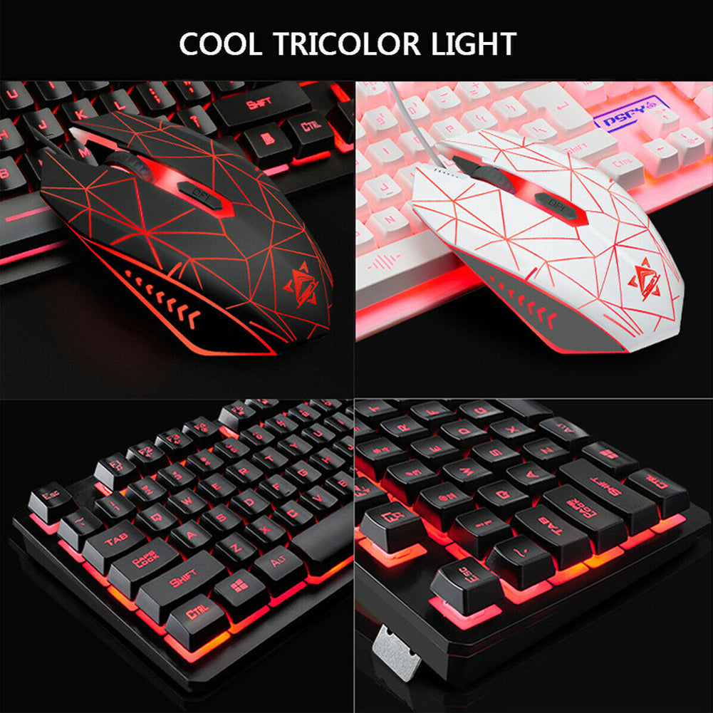 USB Wired luminous keyboard and mouse set