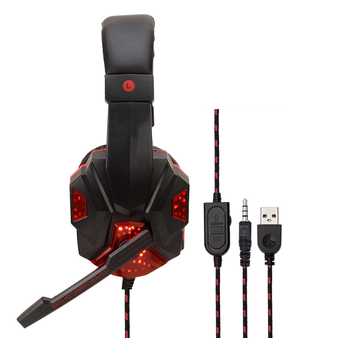 7.1 Wire-controlled Light-emitting Headphones