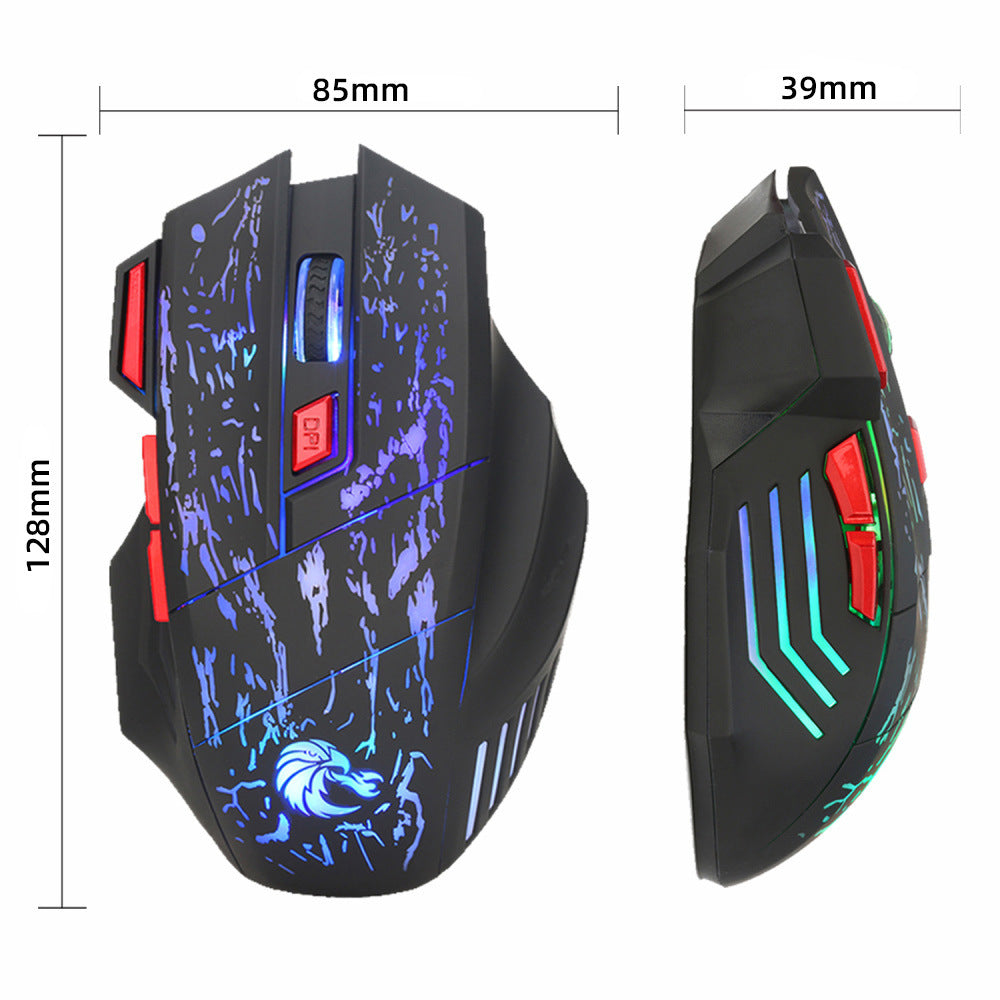 Water Crack Colorful Luminous Wired Mouse