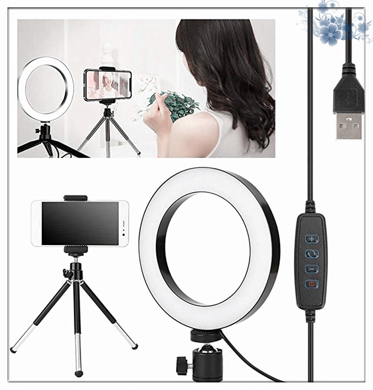 Compatible with Apple 360° rotatable ring light