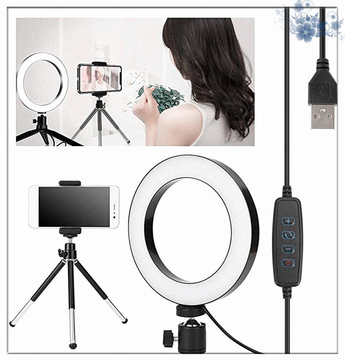 Compatible with Apple 360° rotatable ring light