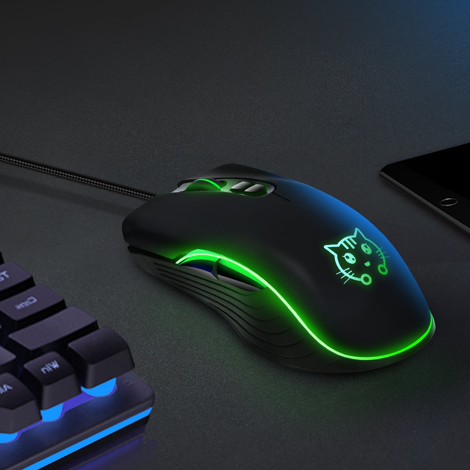 Cat Wired Gaming Electronic Sliding Mouse