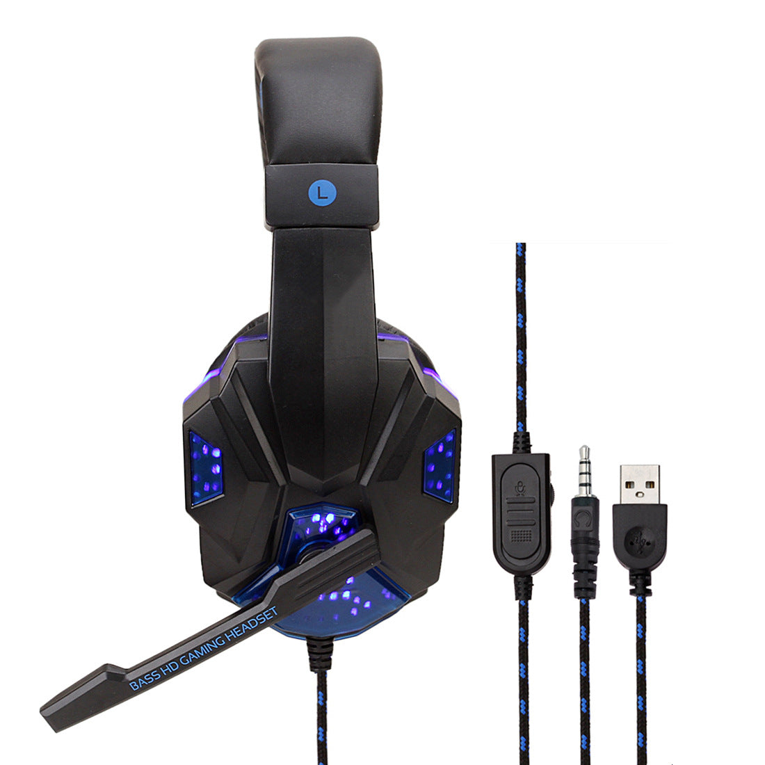 7.1 Wire-controlled Light-emitting Headphones