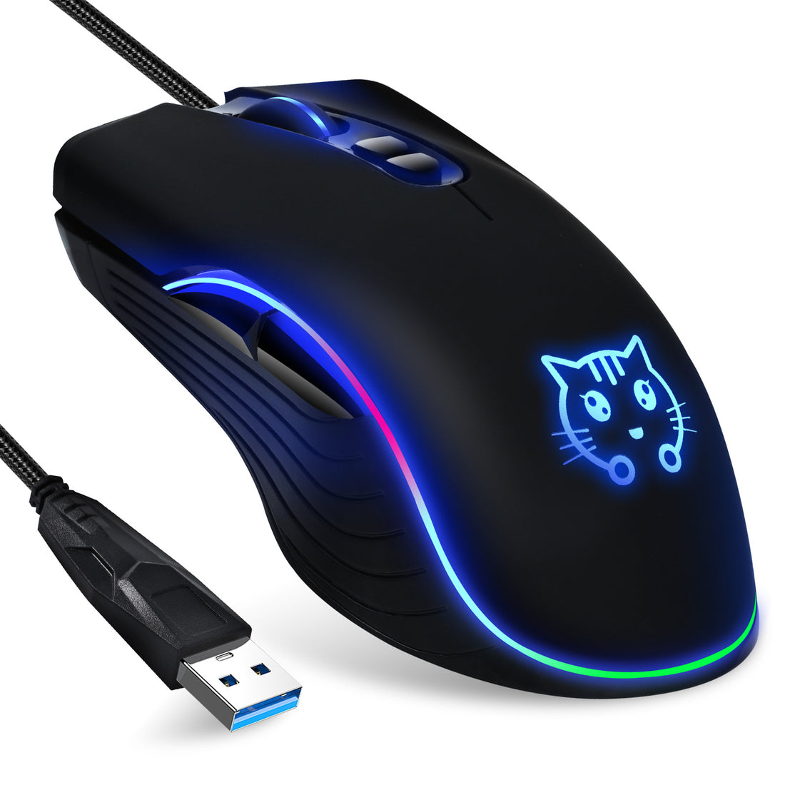 Cat Wired Gaming Electronic Sliding Mouse