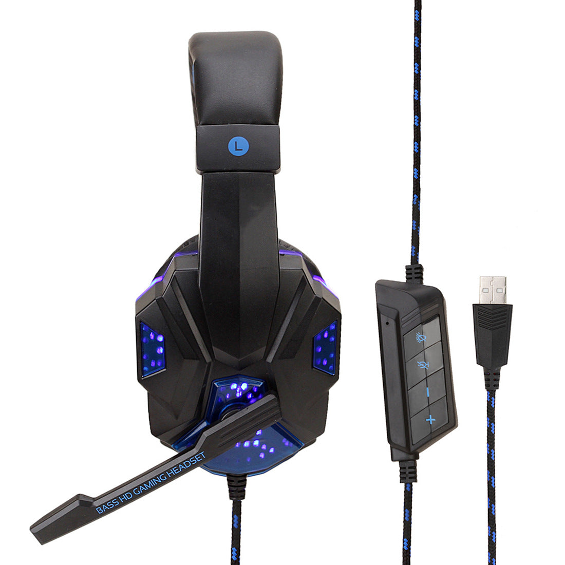 7.1 Wire-controlled Light-emitting Headphones