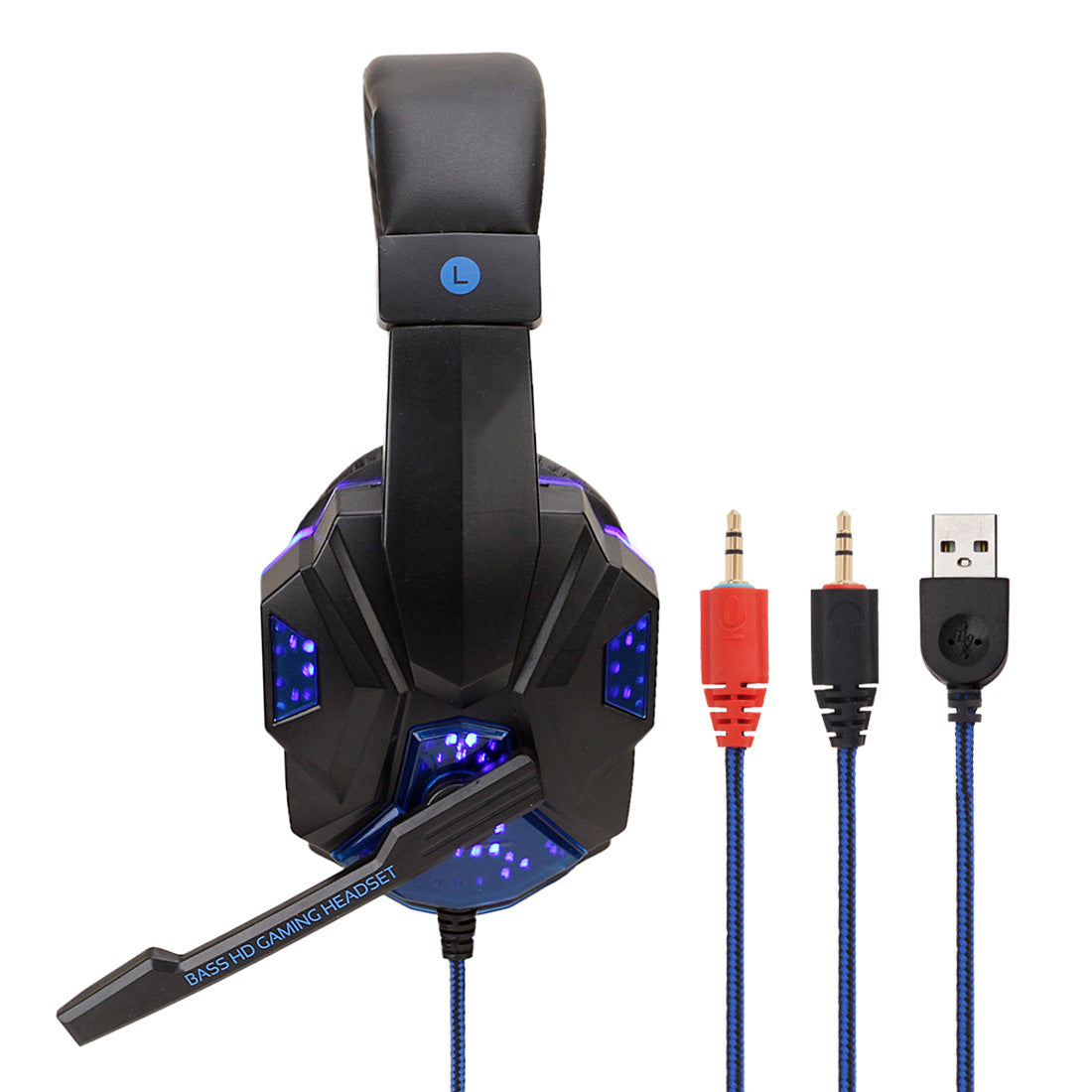 7.1 Wire-controlled Light-emitting Headphones